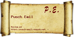 Pusch Emil névjegykártya